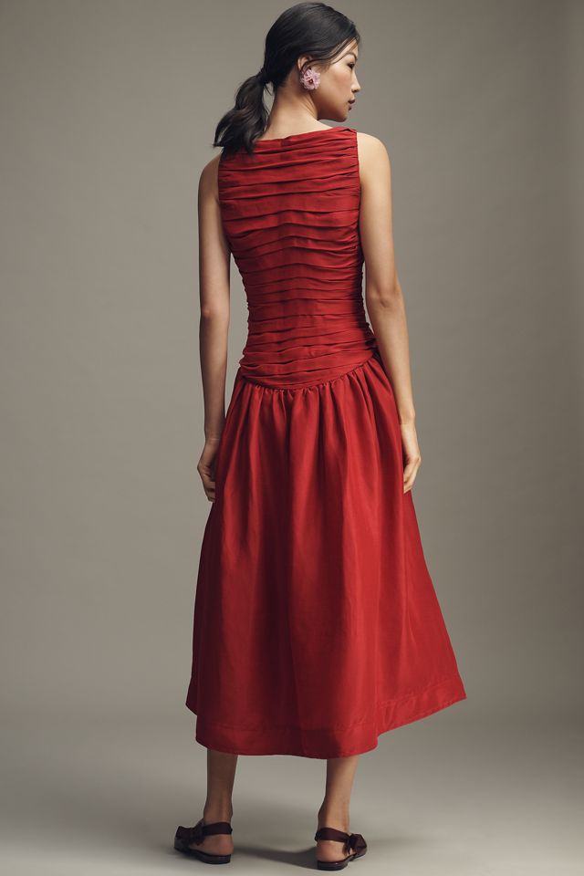 Lovaan Val Pleated Midi Dress #3
