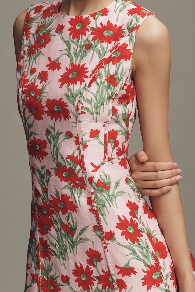 Lovaan Pollyanna Linen Silk Blend Sleeveless Midi Dress #1