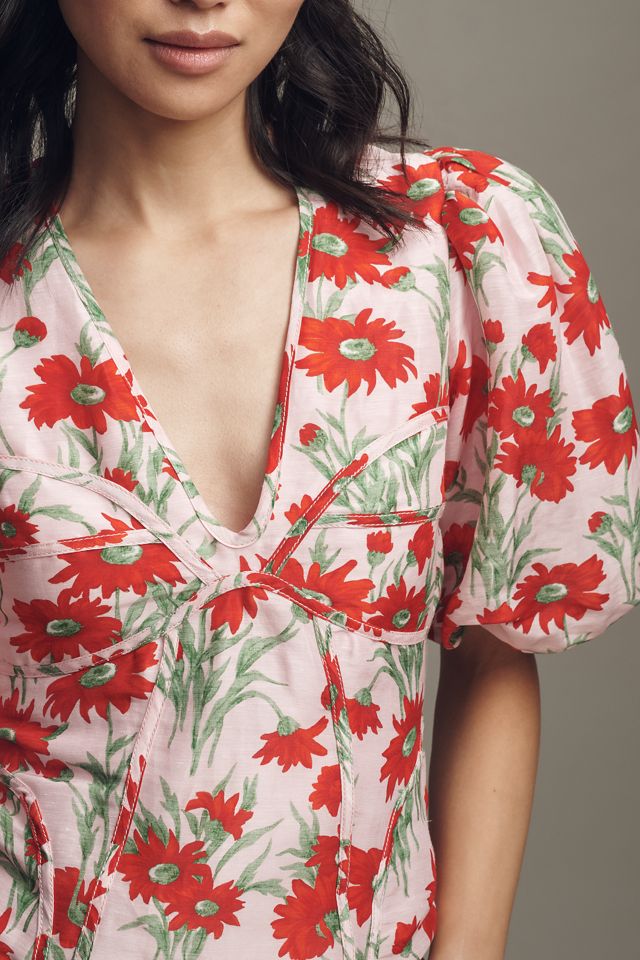 Lovaan Adeline Linen Silk Blend Mini Dress #1