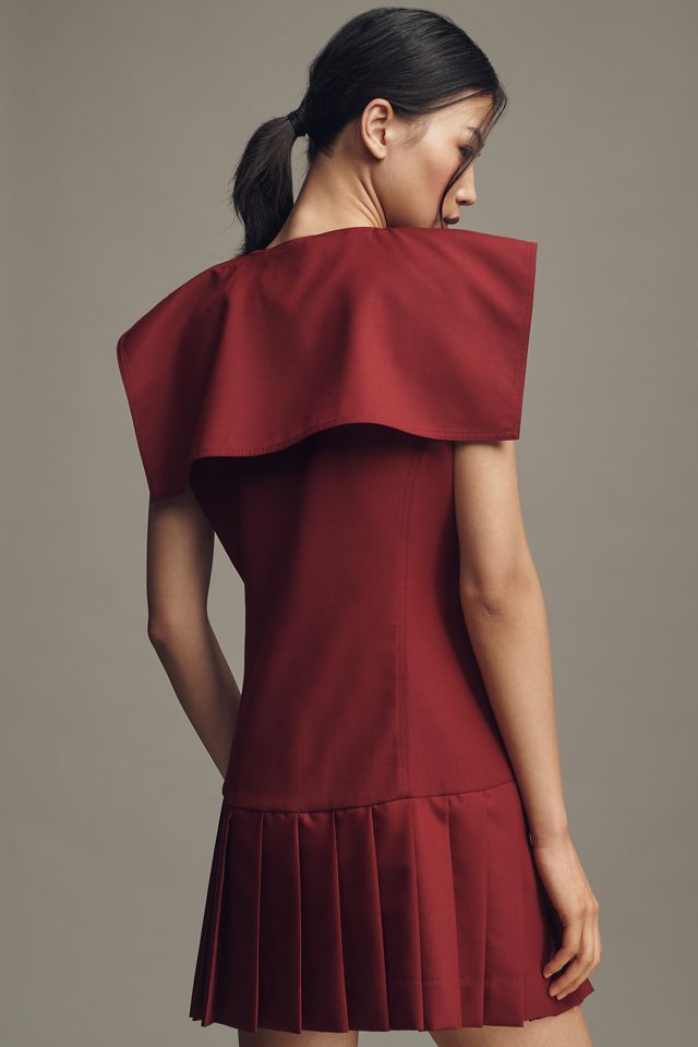 Lovaan Elly Pleated Wool Blend Mini Dress #3