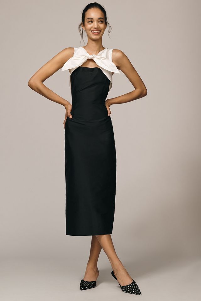 Lovaan Charlotte Sleeveless Taffeta Midi Dress #1