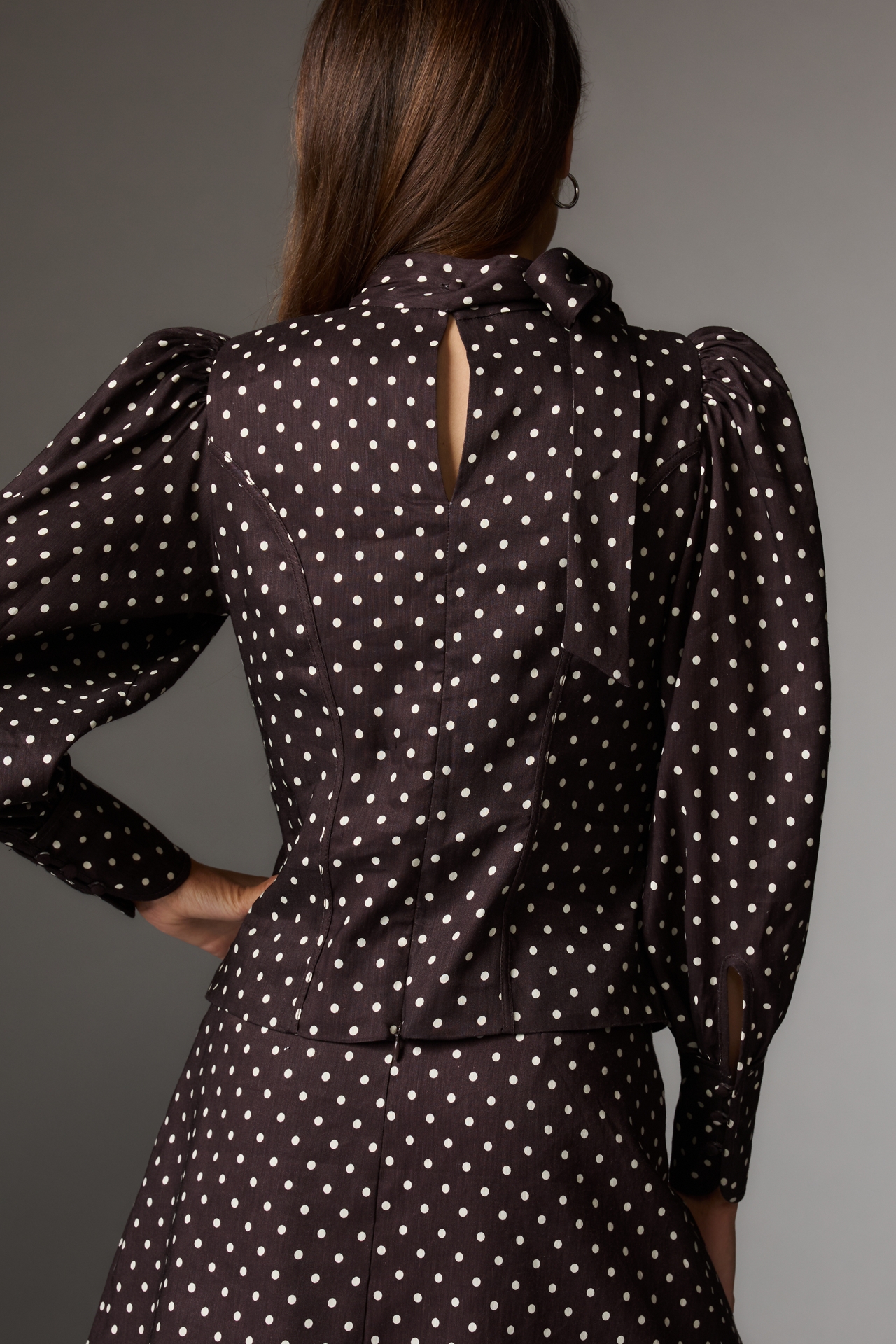 Lovaan Danielle Linen Blend Long-Sleeve Blouse