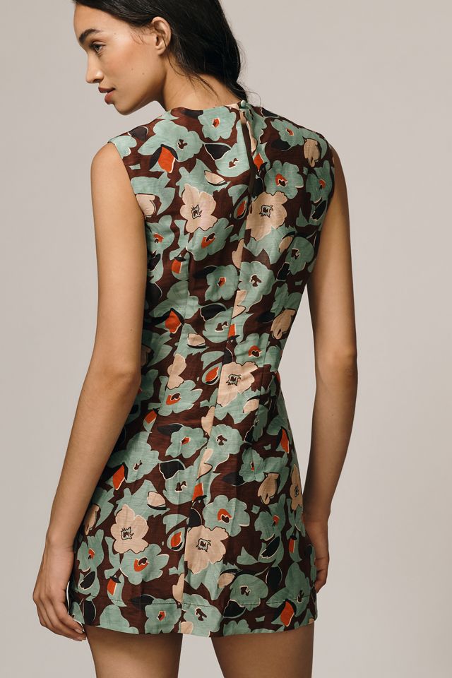 Lovaan Harper Linen-Silk Sleeveless Mini Dress #1