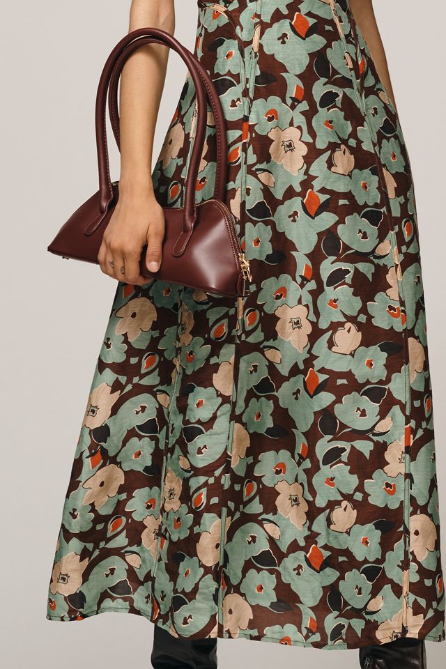 Lovaan Adeline Linen-Silk Puff-Sleeve Midi Dress #3