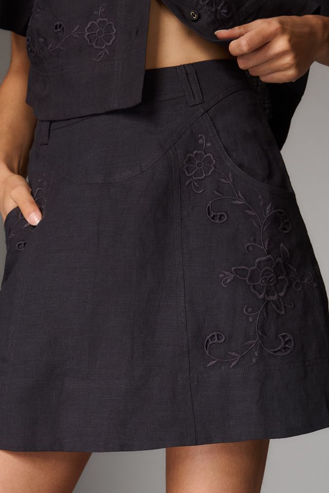 Lovaan Nina Linen Mini Skirt #1