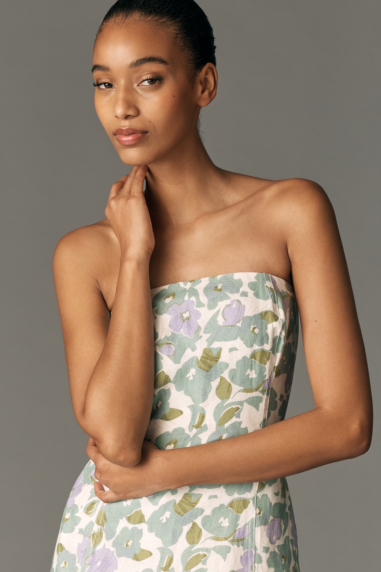 Lovaan Philippa Strapless A-Line Midi Dress