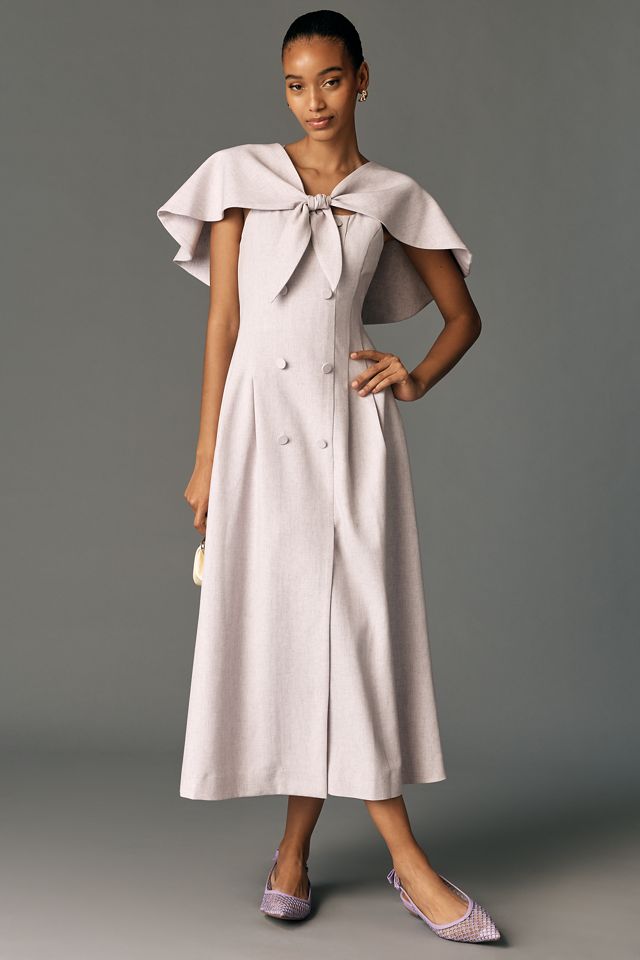 Lovaan Jolene Cape Midi Dress | Anthropologie