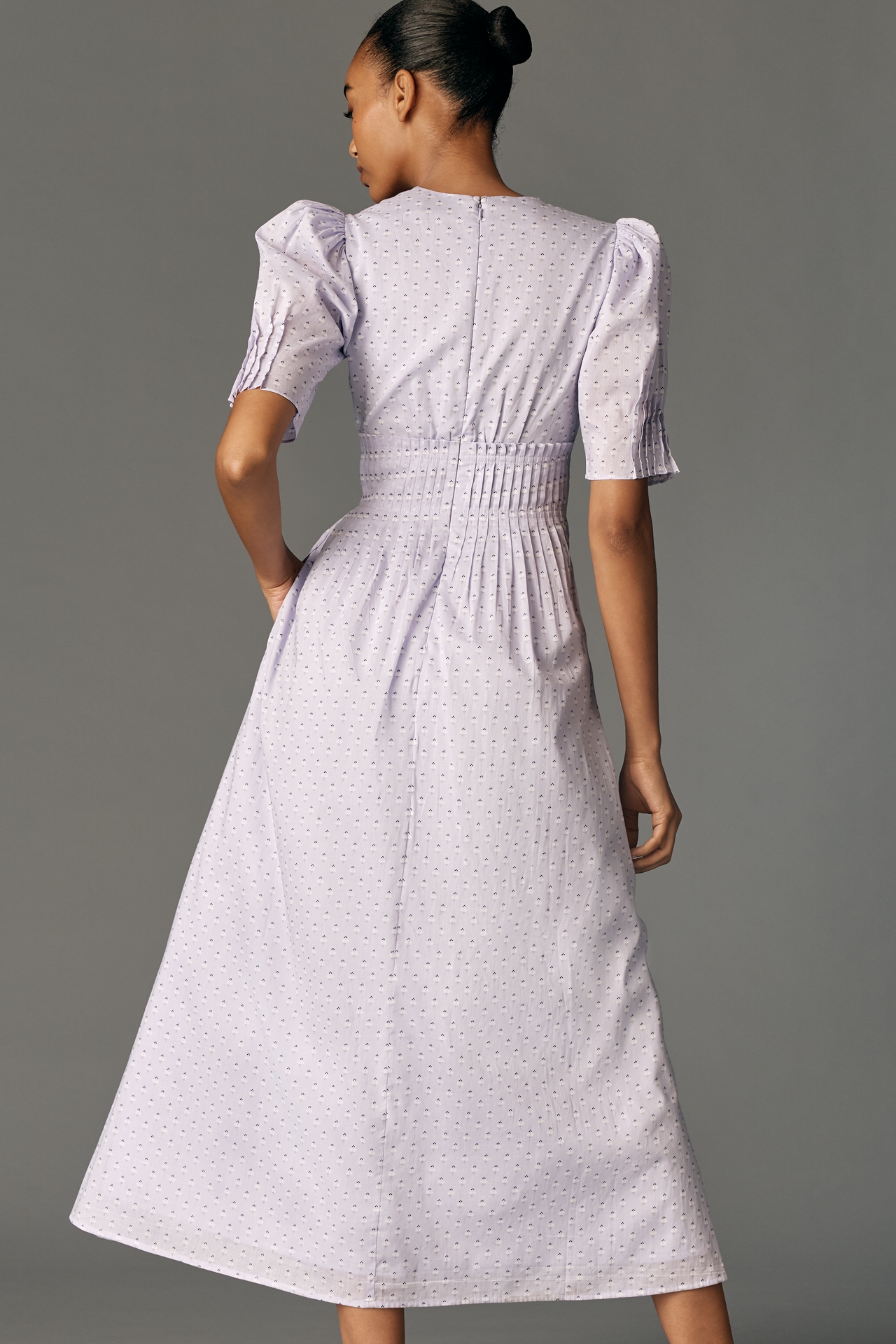 Lovaan Boehm Short-Sleeve Cotton Midi Dress