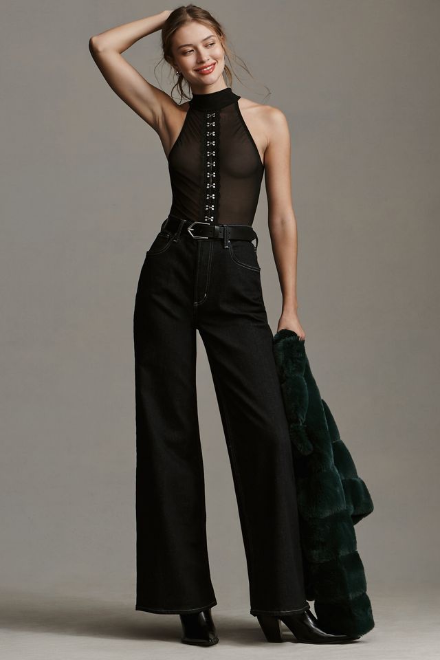 Hanky Panky x Prabal Gurung Halter Mesh Bodysuit | Anthropologie