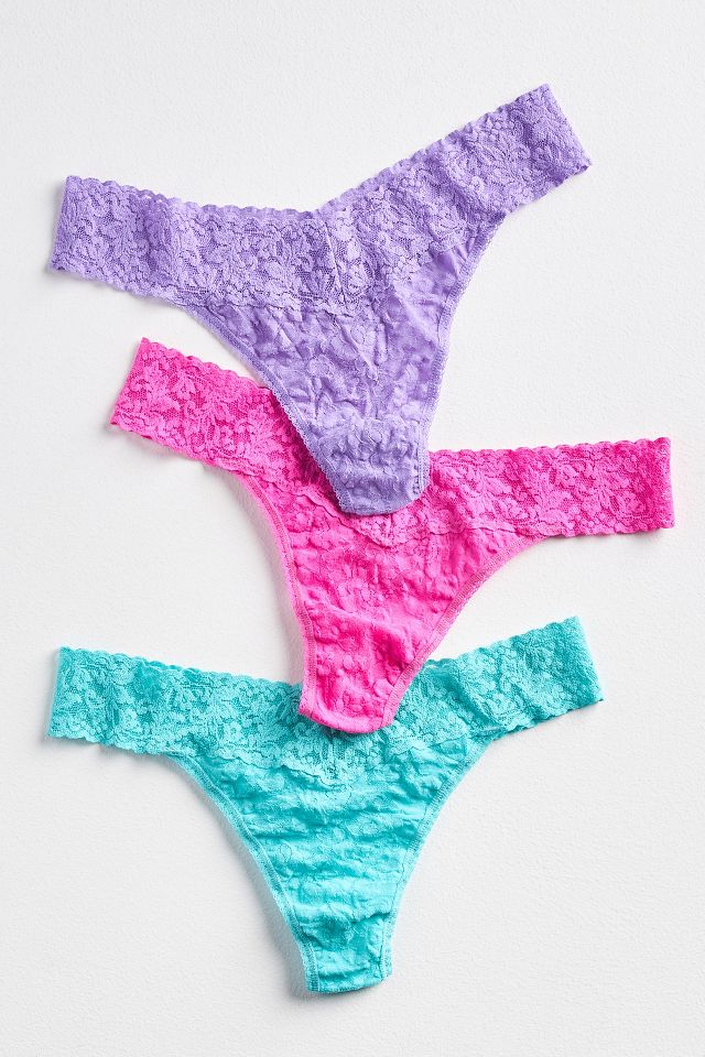 Hanky Panky Original Rise Lace Thongs Set Of 3 Anthropologie 