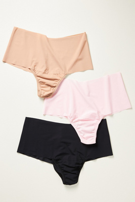 BreatheSoft Natural Rise Thongs, Set of 3
