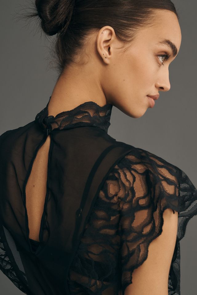 Hanky Panky Dark Romance Mock-Neck Lace Top #3