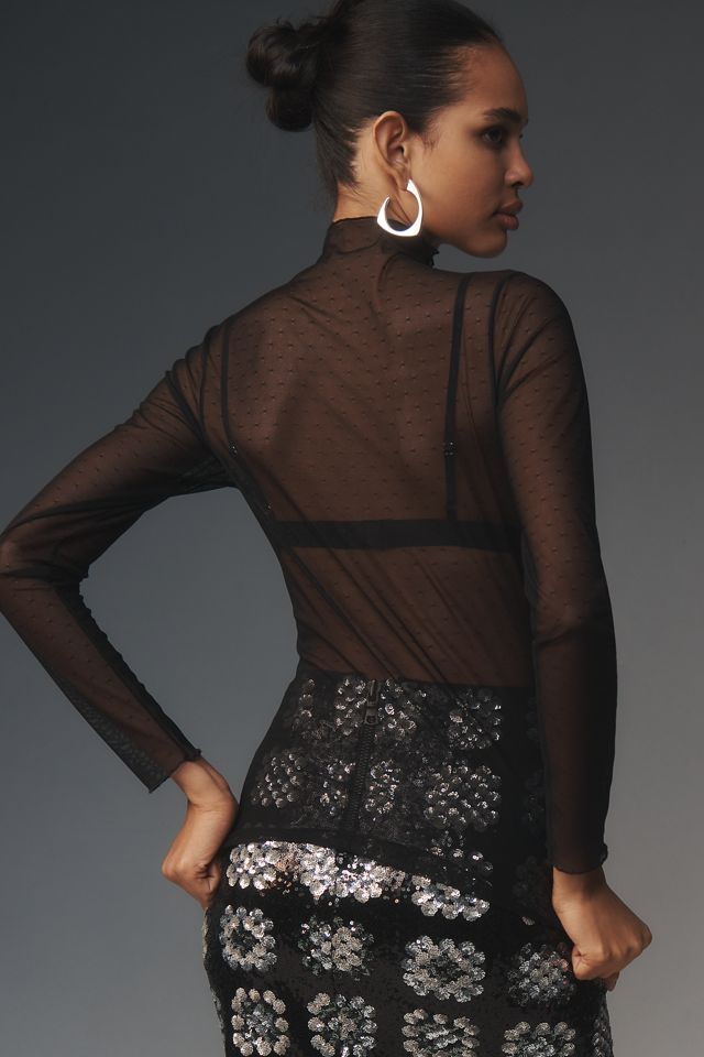 Hanky Panky Long-Sleeve Mock-Neck Lace Top #2