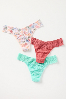 Hanky Panky Signature Lace Original Rise Thongs, Set Of 3 In Multi
