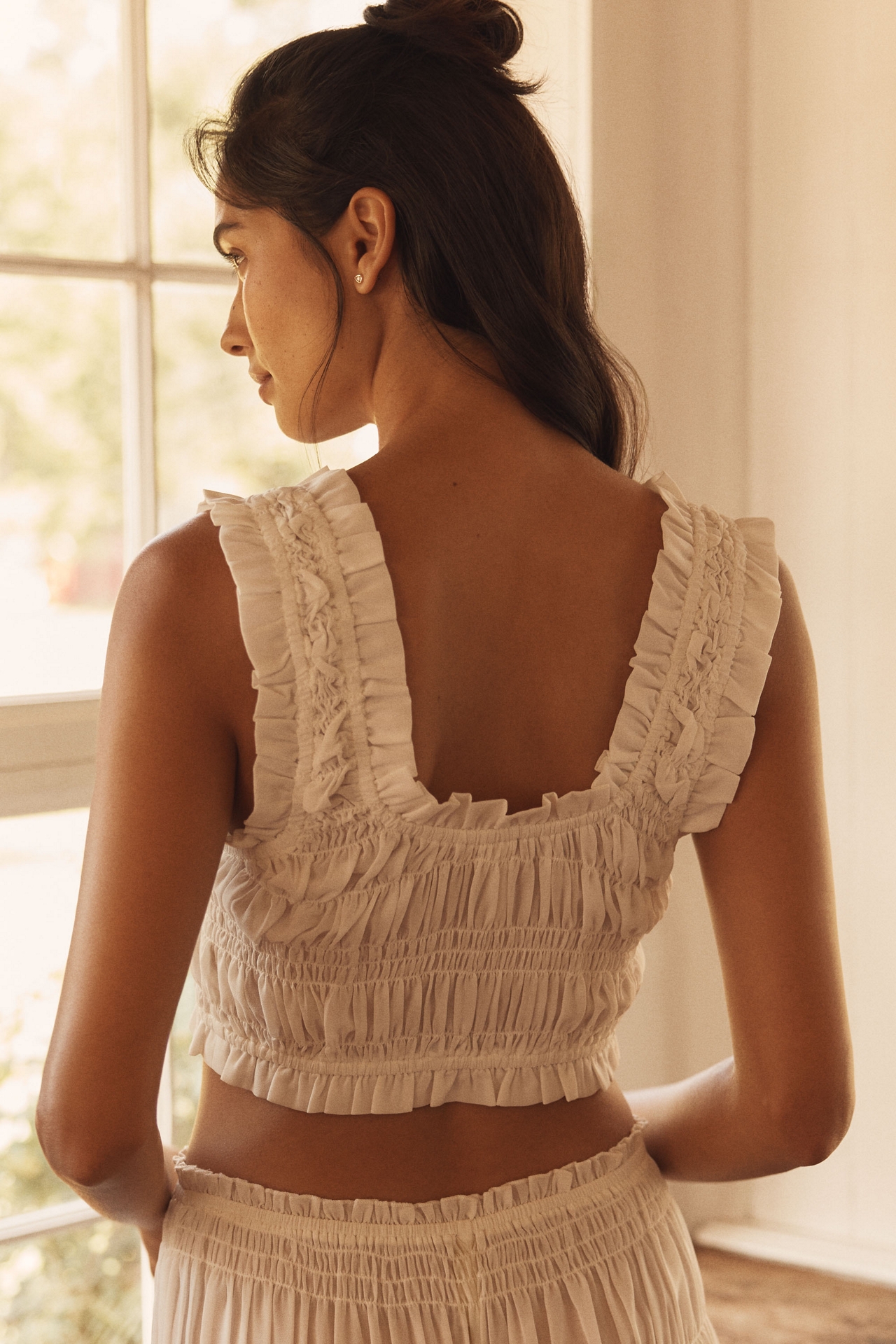 LyreBird Ruched Ruffle Sheer Bralette