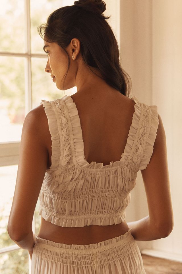 LyreBird Ruched Ruffle Sheer Bralette #1