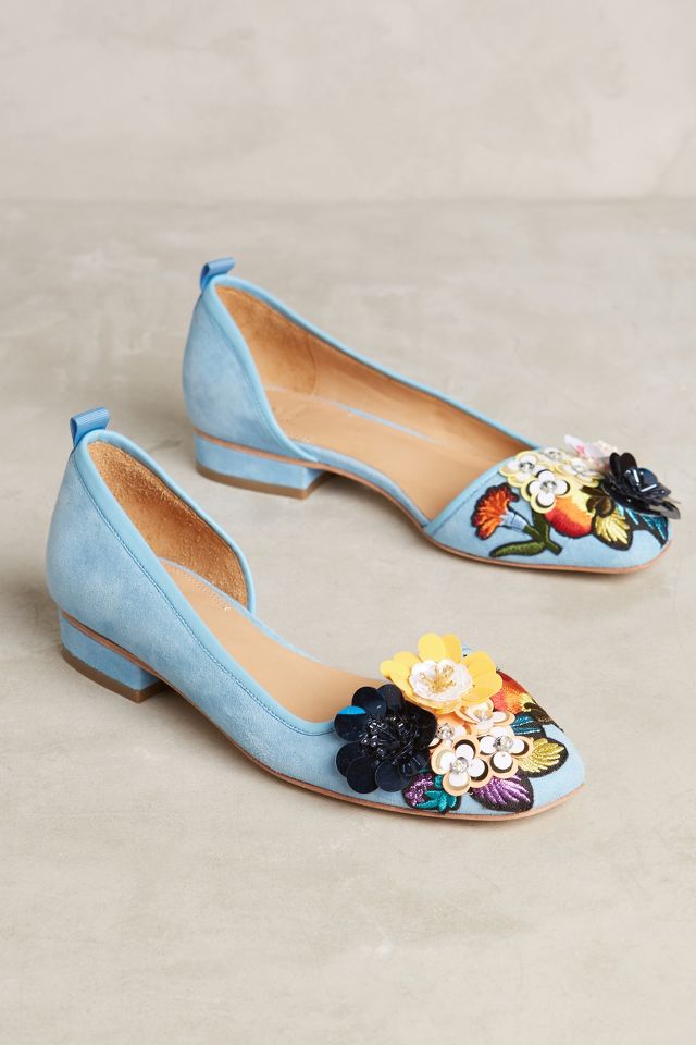 Anthropologie Floral Flats