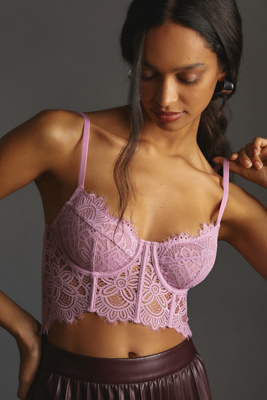 Anthropologie Giselle Lace Bustier In Purple