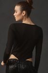 By Anthropologie Sequin Bow Bodysuit