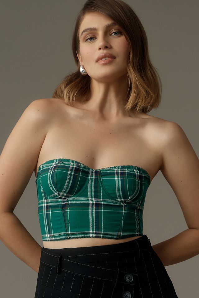 Plaid hot sale bustier top