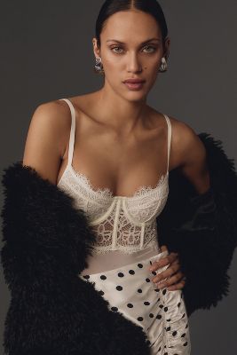 By Anthropologie Lace Hourglass Corset Bra