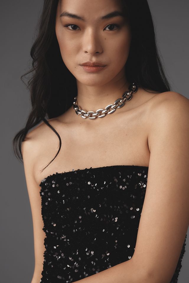 By Anthropologie Sequin Tube Top #3