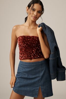 By Anthropologie Sequin Tube Top