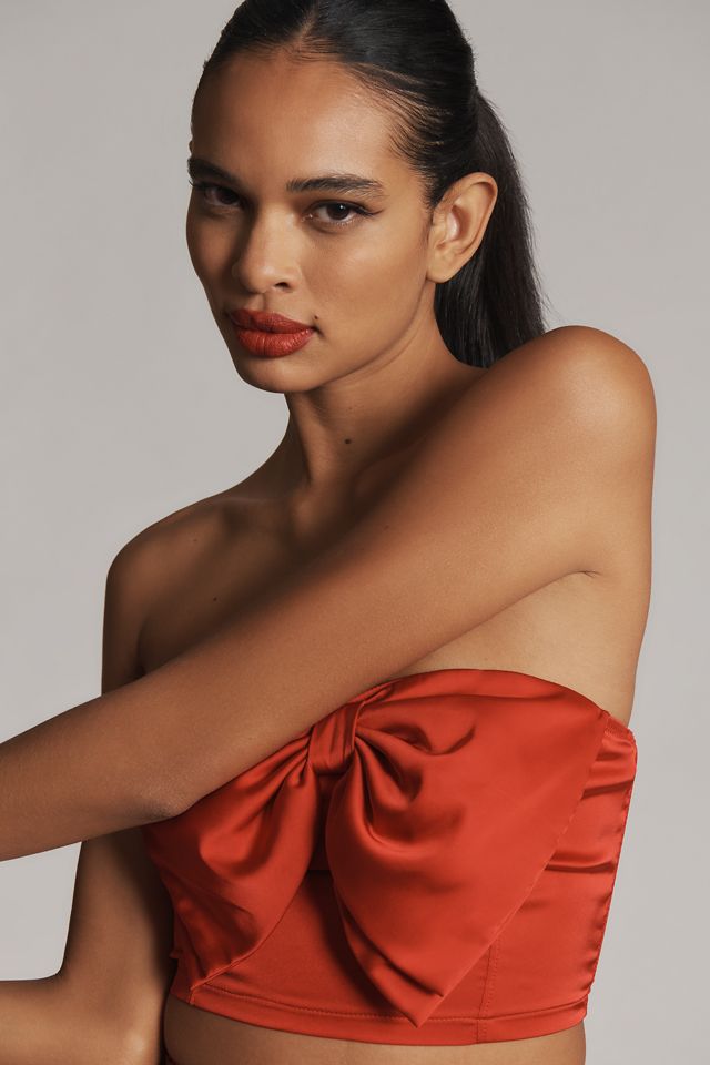 By Anthropologie Strapless Bow Top #3