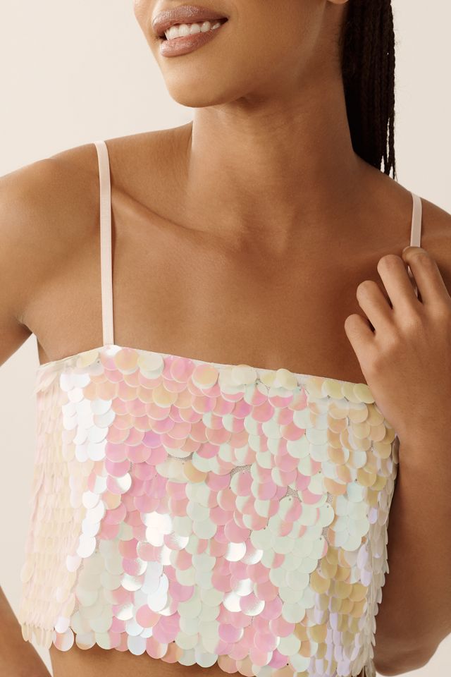 By Anthropologie Paillette Crop Tank #3