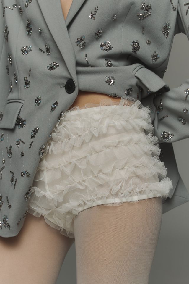 By Anthropologie Ruffle Tulle Micro Briefs #1