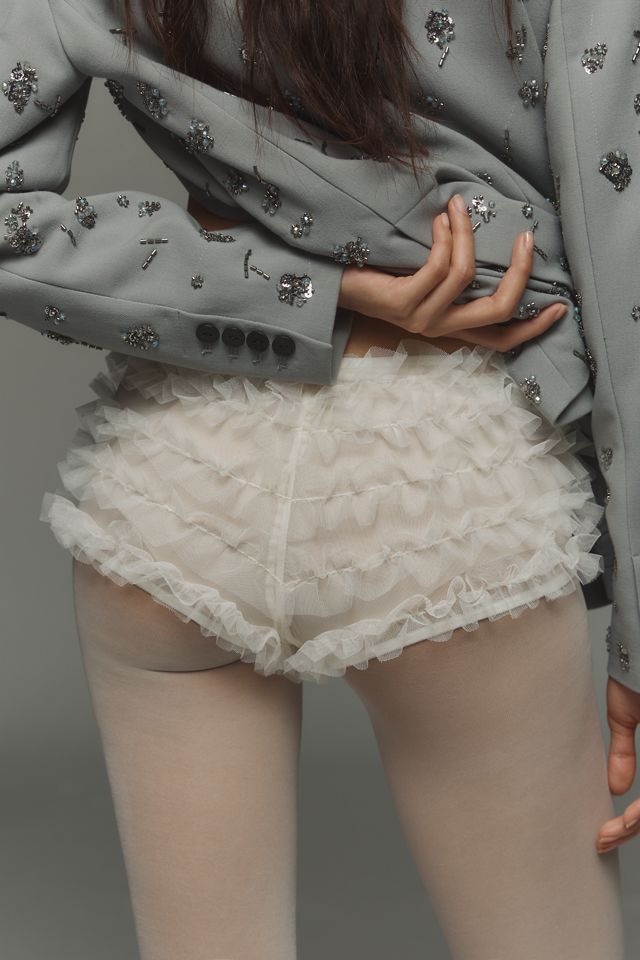 By Anthropologie Ruffle Tulle Micro Briefs #3
