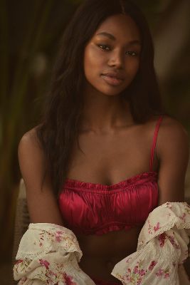 Ruffle Satin Bralette