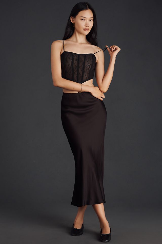 By Anthropologie Sheer Mesh Corset Top #3