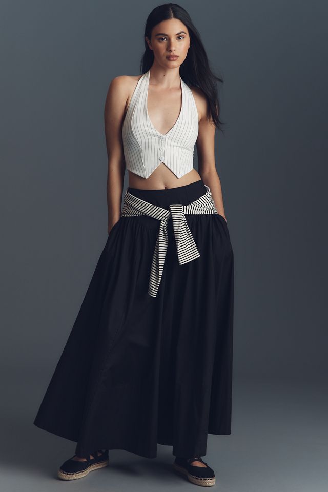 By Anthropologie Pinstripe Halter Vest #2