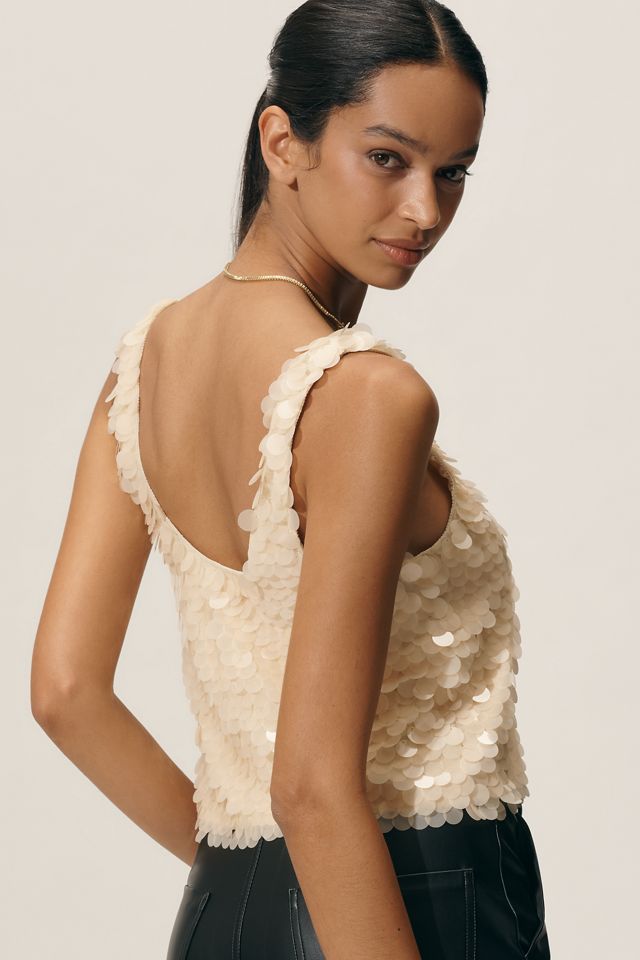 LyreBird Scoop-Neck Paillette Tank Top #2