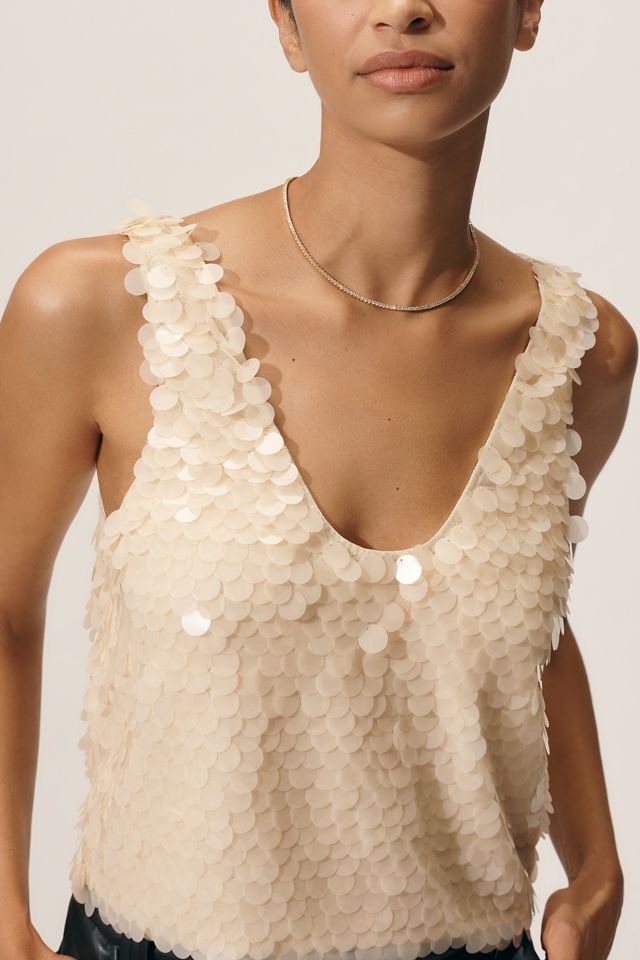 LyreBird Scoop-Neck Paillette Tank Top #3