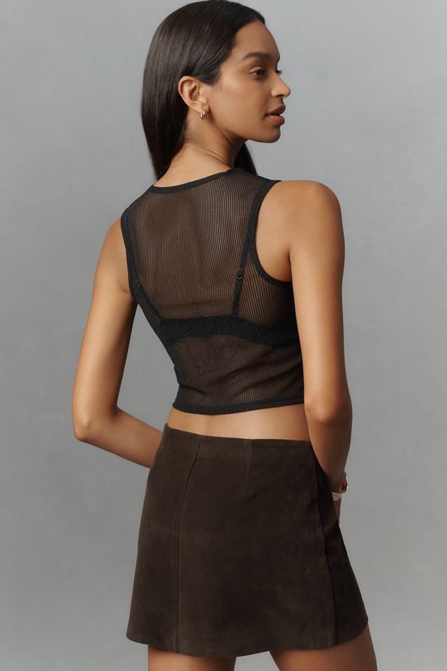 LyreBird Lurex Knit Sheer Tank Top #1