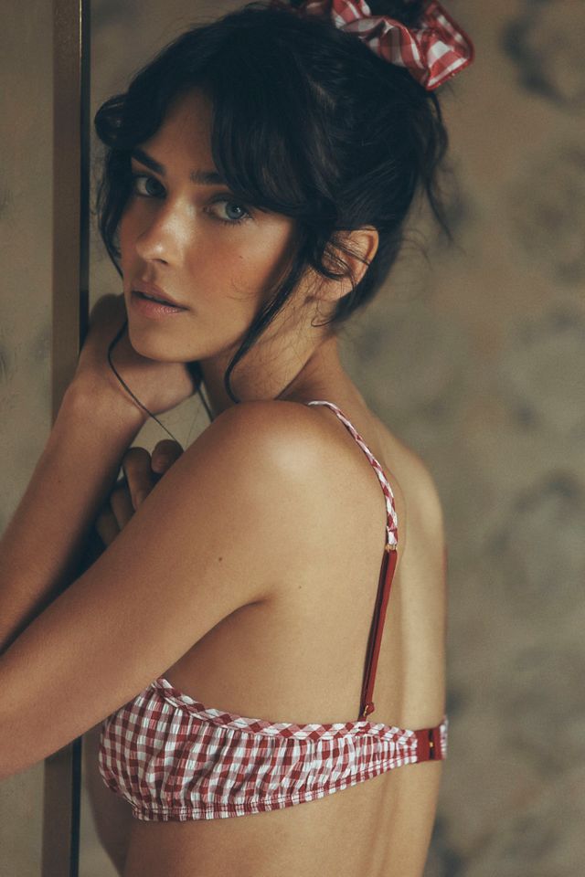 LyreBird Gingham Ruched Bralette #1