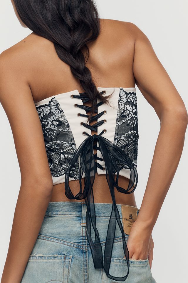 LyreBird Strapless Lace-Up Corset #1