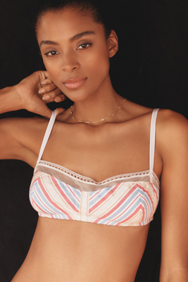 Lace-Trim Cotton Shelf Bralette