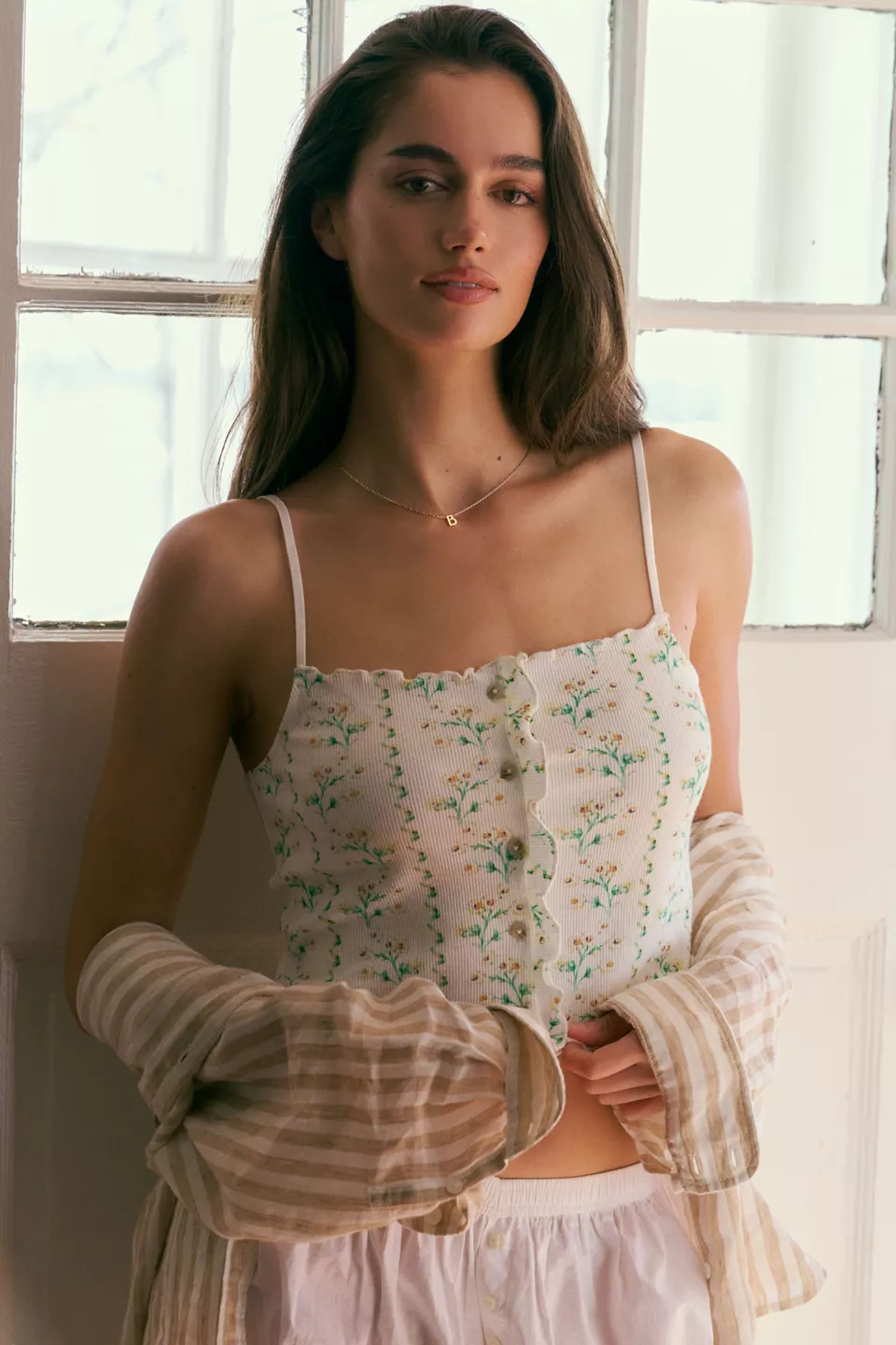 Women's LyreBird Printed Cotton Rib Cami