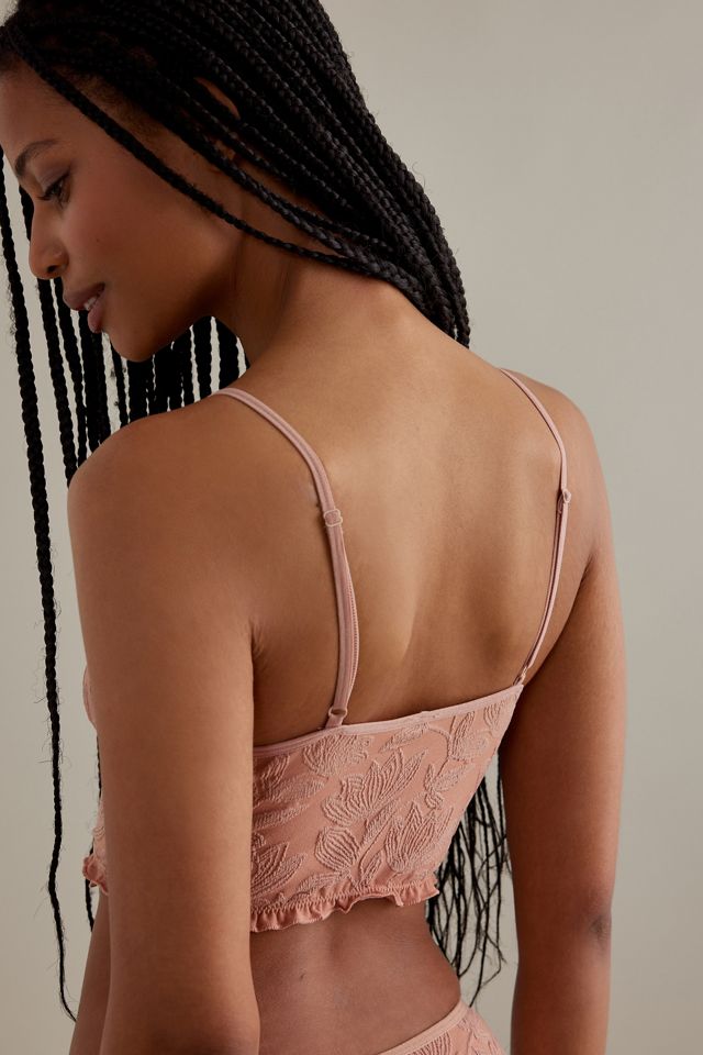 Bralette sans couture à volants et motif floral By Anthropologie #3