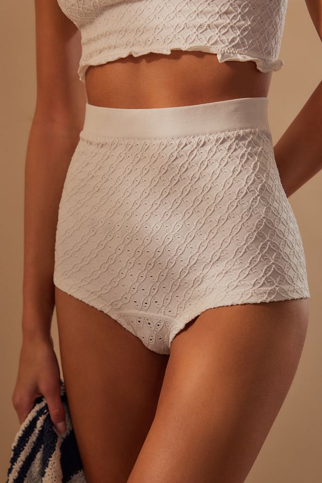 By Anthropologie Seamless High-Waisted Eyelet Boyshorts #4