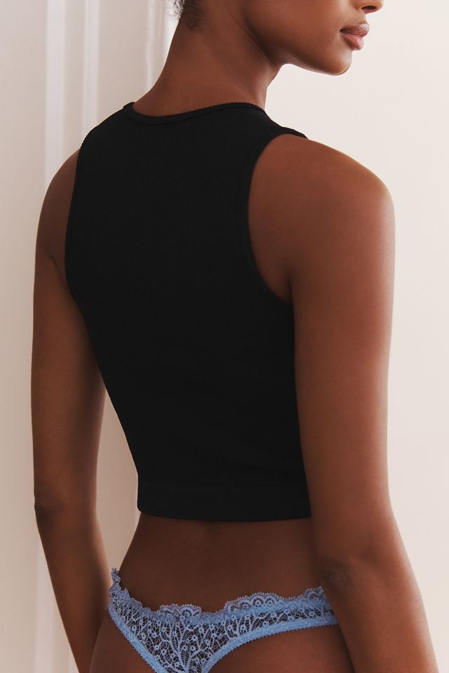 The Reegan Crew-Neck Crop Racerback Seamless Tank Top: Cutwork Edition #2