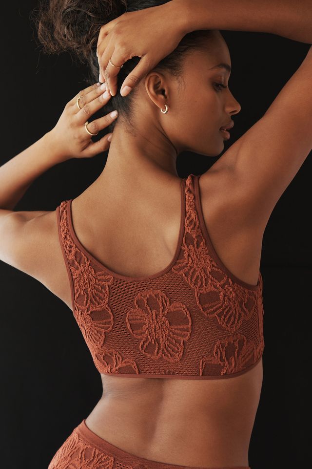 The Hannah Seamless Textured Floral Mesh Bra #1