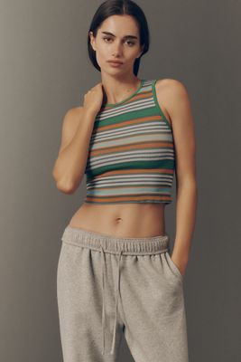 Reegan Crew-Neck Crop Racerback Seamless Tank : Striped Edition