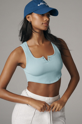 Seamless Henley Crop Top