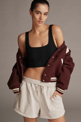 Lyrebird Textured Seamless Crop Top In Black