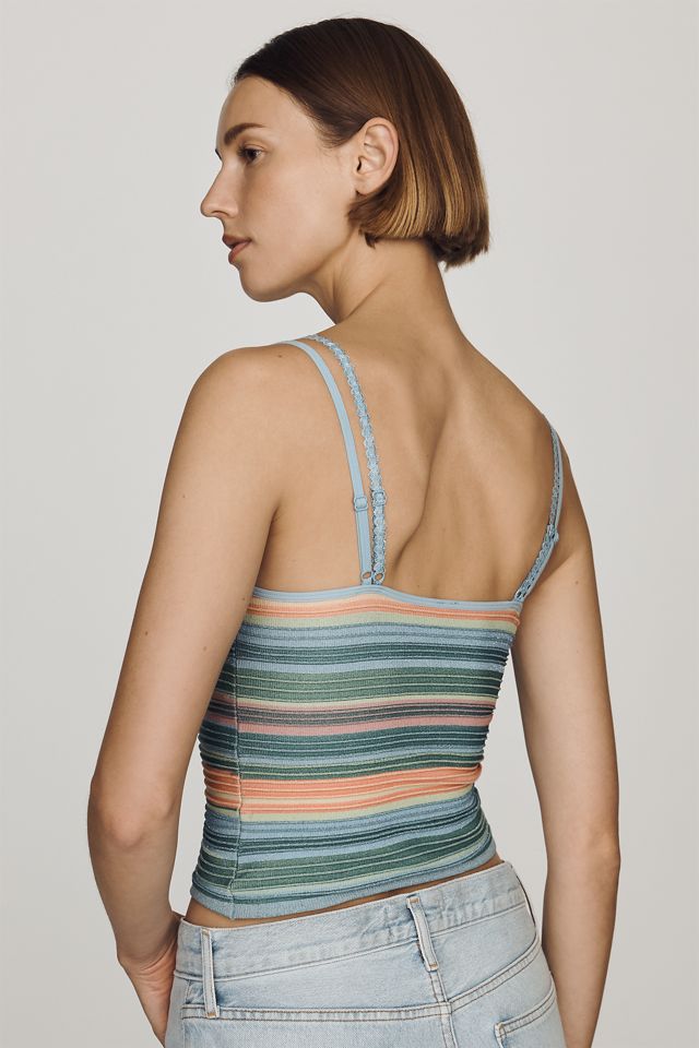 LyreBird Sparkle Rainbow Stripe Double-Strap Tank Top #3