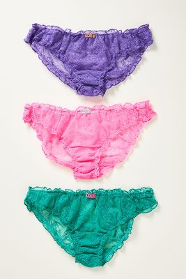 Shop Love Stories Weekend Panties, Set Of 3 In Multicolor